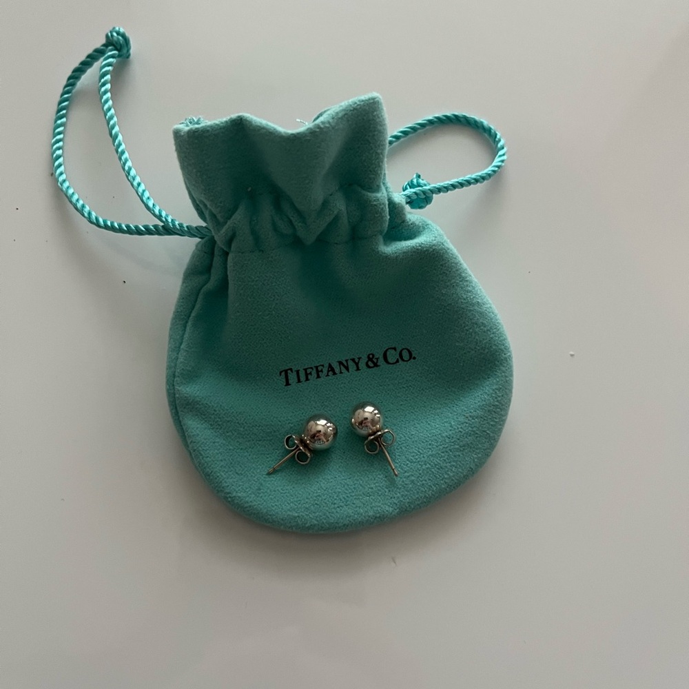 Tiffany & Co. Silver Earrings with Pouch